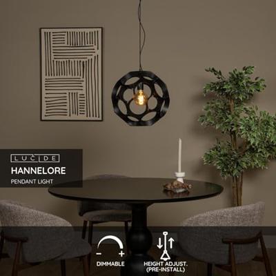 Lucide HANNELORE - Hanglamp - Ø 40 cm - 1xE27 - Zwart