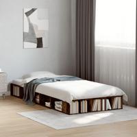 Bedframe bewerkt hout gerookt eikenkleurig 75x190 cm - thumbnail
