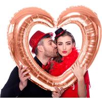 Folieballon Hartvormige Fotolijst Rosé Goud - thumbnail