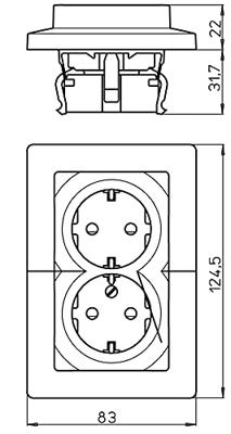Kopp HK05 arctic wit inbouw stopcontact RA dubbel - 4621520