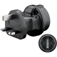 Goobay 95307 Reisadapter voor Engeland UK/reisstekker stopcontact/geaarde contactdoos naar UK 3-pins stekker (type G) / Travel Adapter/netadapter/zwart - thumbnail
