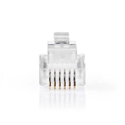 Nedis Telecom-Connector | Type Aansluiting: RJ12 | Recht | Connectorplating: Goud Verguld | PVC | Transparant - CTGB90933TP
