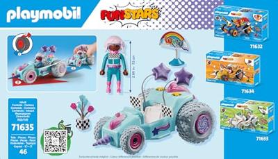 PLAYMOBIL 71635 Eenhoornmeisje en kart, Funstars, 46 stuks, vanaf 4 jaar