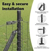 VidaXL Hek met paal grijs 1,2 x 10 m staal en pvc - thumbnail