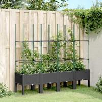 VidaXL Plantenbak met latwerk 160x40x142,5 cm polypropeen zwart - thumbnail