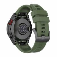 By Qubix - Siliconen sportbandje - Leger groen - Compatible met Garmin Descent G2 - Compatible Garmin bandje - Bandbreedte: 22mm - thumbnail
