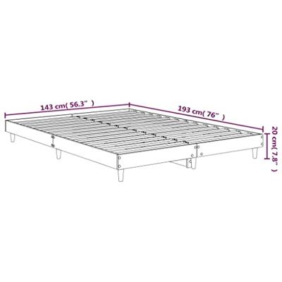 Bedframe LED massief hout zwart 140x190 cm - thumbnail