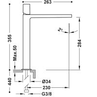 Wastafelmengkraan Tres Project 1-Knop Uitloop Recht 28.4 cm Rond RVS Tres - thumbnail