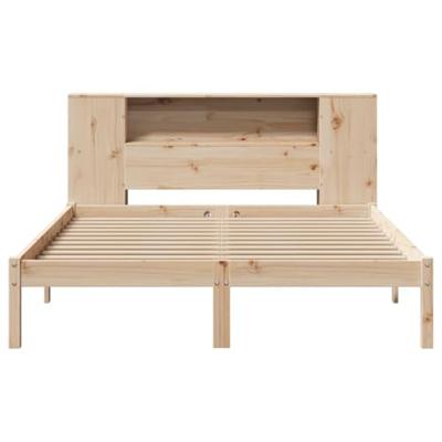 Bed met boekenkast zonder matras massief grenenhout 140x190 cm - thumbnail