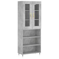 Hoge kast 69,5x34x180 cm bewerkt hout betongrijs - thumbnail