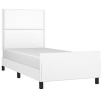 Bedframe met hoofdbord kunstleer wit 200x200 cm - thumbnail