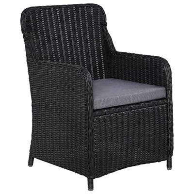 Tuinstoelen met kussens 2 st poly rattan zwart - thumbnail