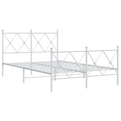 Bedframe met hoofd- en voeteneinde metaal wit 120 x 190 cm - thumbnail