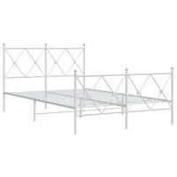 Bedframe met hoofd- en voeteneinde metaal wit 120x200 cm - thumbnail
