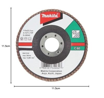 Makita Accessoires Lamellenschuurschijf 115mm C60 - D-28042 D-28042 Makita Accessoires Lamellenschuurschijf 115mm C60 - D-28042 D-28042