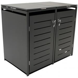 Kliko ombouw - Verzinkt staal - voor 2 kliko's 120L Antraciet Kliko ombouw - Verzinkt staal - voor 2 kliko's 120L Antraciet