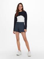 ONLY high waist straight fit sweatshort ONLNELLA donkerblauw - thumbnail