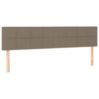 Hoofdborden 2 st 100x5x78/88 cm stof taupe - thumbnail