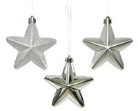 Kersthanger Ster zilver dia7cm 6-dlg - thumbnail