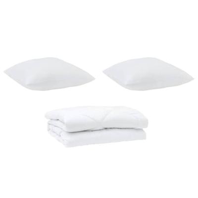 VidaXL Dekbed met kussen 3 pcs wit microfibre