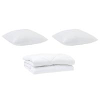 Dekbed met kussen 3 pcs Wit Microfibre - thumbnail