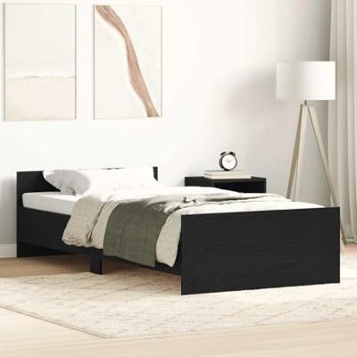 Bedframe zonder matras 90x200 cm spaanplaat zwart eikenkleurig