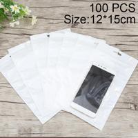 100 stuks 12 x 15 cm hangen gat duidelijk Front White Pearl Jewelry Zip-Lock verpakking zak Custom Printing en grootte zijn welkom - thumbnail