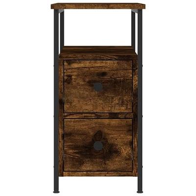 Nachtkastjes 2 st 30x60x60 cm bewerkt hout gerookt eikenkleurig Nachtkastjes 2 st 30x60x60 cm bewerkt hout gerookt eikenkleurig