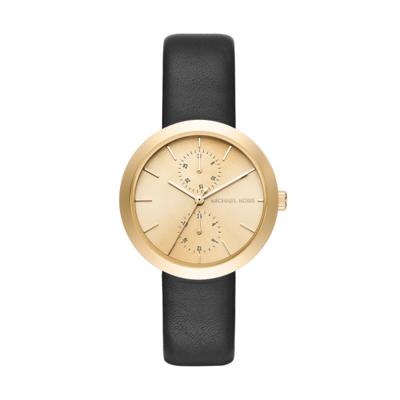 Horlogeband Michael Kors MK2574 / GARNER Leder Zwart 18mm