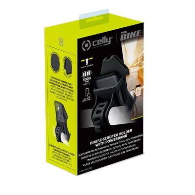 Celly telefoonhouder met powerbank zwart