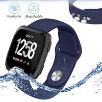 Fitbit Versa 1 / 2 & Lite siliconen bandje - Maat: Small - Donkerblauw - thumbnail