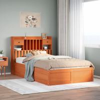 Bedframe zonder matras massief grenenhout wasbruin 135x190 cm - thumbnail