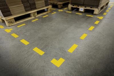 Durable Markering opstellingsplaats | vorm L | zelfklevend signaalgeel | 20 stuks - 170204 170204