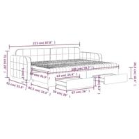 Slaapbank met onderschuifbed en lades 80x200 cm fluweel geel - thumbnail