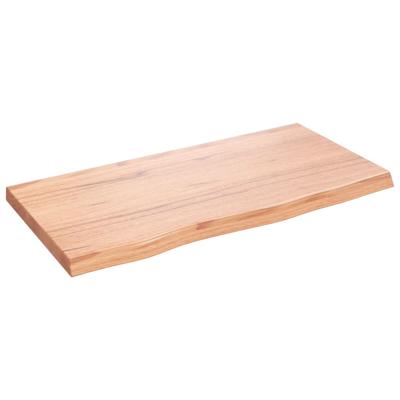 Wandschap 80x40x(2-4) cm behandeld massief eikenhout lichtbruin