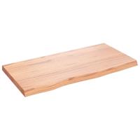 Wandschap 80x40x(2-4) cm behandeld massief eikenhout lichtbruin - thumbnail