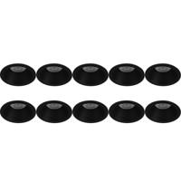 Spot Armatuur 10 Pack - Pragmi Pollon Pro - GU10 Inbouwspot - Rond - Zwart - Aluminium - Verdiept - Ø82mm - thumbnail