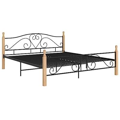 vidaXL Bedframe metaal zwart 180x200 cm vidaXL Bedframe metaal zwart 180x200 cm