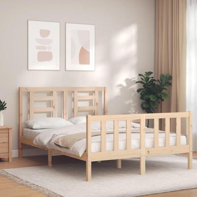 Bedframe met hoofdbord massief hout