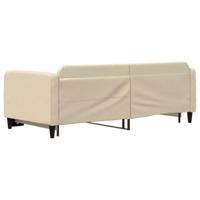 Slaapbank met onderschuifbed 90x200 cm stof crèmekleurig - thumbnail