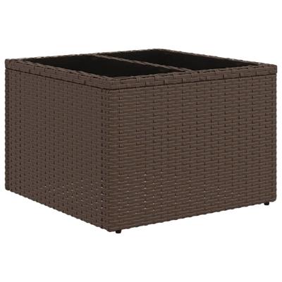 6-delige Loungeset met kussens poly rattan bruin - thumbnail