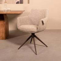 LABEL51 Eetkamerstoel Narumi - Mushroom - Royal Boucle - Brons Metalen Frame - thumbnail