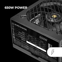 Mars Gaming MPB650SI power supply unit 650 W 24-pin ATX ATX Zwart - thumbnail