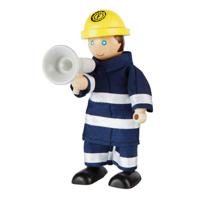 Tidlo houten poppenhuis poppen brandweermannen, 4st. - thumbnail