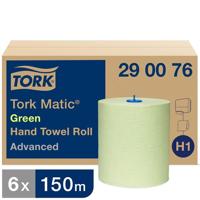 Handdoekrol tork h1 advanced 2laags 150m groen - thumbnail