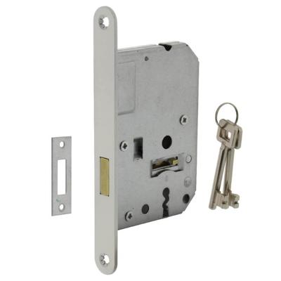 Intersteel klavier kastslot 55mm met witte voorplaat 20X175 mm Intersteel klavier kastslot 55mm met witte voorplaat 20X175 mm