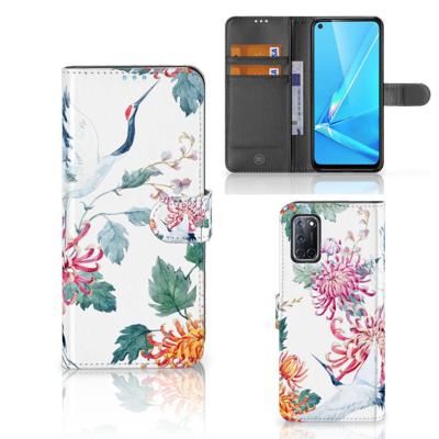 OPPO A72 | OPPO A52 | Telefoonhoesje | Met pasjeshouder | Bird Flowers
