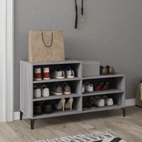 Schoenenkast 102x36x60 cm bewerkt hout sonoma grijs - thumbnail