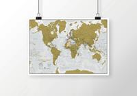 Maps International wereldkaart kras 84 x 59 cm - thumbnail
