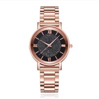 LGT JWLS Dameshorloge - Roman Numeral, Roestvrijstalen Band, Zwarte Wijzerplaat - thumbnail